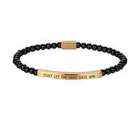 Oidea Bracelet « Don't Let The Hard Days Win » : bracelet élastique réglable en acier inoxydable avec perles pour homme et femme, cadeau de motivation, cadeau de Noël, cadeau d'anniversaire, taille