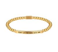 Oidea Bracelet « Don't Let The Hard Days Win » : bracelet élastique réglable en acier inoxydable avec perles pour homme et femme, cadeau de motivation, cadeau de Noël, cadeau d'anniversaire, taille