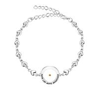Oidea Bracelet en forme de cœur en forme de graines de moutarde : bracelet inspirant la foi chrétienne à maillons pour femme en acier inoxydable pour baptême, confirmation, communion