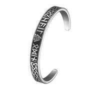OIDEA Bracelet Homme Rigide Viking : Bracelet Ouvert Celtique Triangle en Acier Inoxydable Rune Viking - Cadeau Homme Garçon Hiphop Punk Fête des Pères Noël, Acier inoxydable, No Gemstone