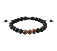 OIDEA Bracelet oeil de tigre Homme: Bracelet en Pierre Naturelle et Onyx Noire,Perles 8mm,Réglable-pour Offrir à Fils Amis Bien-Aimé Famille à Noël, Saint-Valentin,AnniversairesTO MY MAN