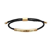 OIDEA Bracelet unisexe tressé avec gravure : or avec gravure « Remember who The Fuck You Are » Bijou de motivation réglable poignet cadeau femme homme