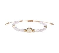 Oidea Bracelets de perles pour femme : bracelet réglable en cordon tressé avec pendentif en forme de croix en acier inoxydable, bijoux inspirants chrétiens, religieux, cadeaux pour sœur, meilleure