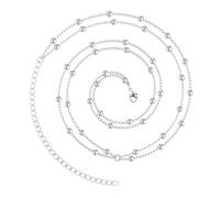 OIDEA Chaîne Abdominale pour femme d'été : chaîne du corps en or 14 K, bijou sexy multicouche avec balles satellite réglable - cadeau femme plage, Normale, Laiton, Pas de gemme