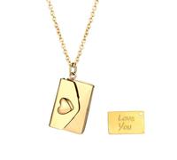 OIDEA Collier avec lettre d'amour pour femme : médaillon de promesse en acier inoxydable avec message secret « I Love You » - Bijoux cadeaux de Noël pour elle, Acier inoxydable, Pas de gemme
