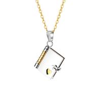 OIDEA Collier avec lettre d'amour pour femme : médaillon en acier inoxydable en forme de cœur ouvert pour maman, épouse, fiancée, Acier inoxydable, Pas de gemme
