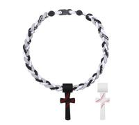 Oidea Collier de baseball multicolore en forme de croix : trois brins en silicone tressé avec pendentif en forme de croix, accessoires de baseball, cadeaux d'équipe goutte à goutte, one size, Métal