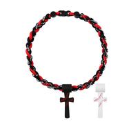 Oidea Collier de baseball multicolore en forme de croix : trois brins en silicone tressé avec pendentif en forme de croix, accessoires de baseball, cadeaux d'équipe goutte à goutte, one size, Métal