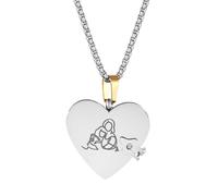 Oidea Collier en forme de livre en forme de cœur : pendentif ouvert avec 6 pages d'amour gravées, taille unique, Métal, Pas de gemme