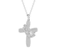 OIDEA Collier Femme Acier Inoxydable : Collier Pendentif Croix et Couronne Chrétien en Zirconium sur Chaîne Ajustable Bijou de Foi Élégant - Cadeau Fête des Mères Anniversaire
