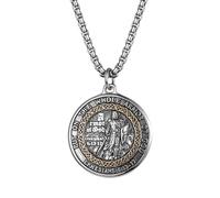 Oidea Collier pour homme avec pendentif en forme d'armure de Dieu avec éphésiens 6:11-17, verset de la Bible, amulette religieuse chrétienne, bijoux inspirants pour la foi