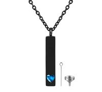 OIDEA Collier Urne en Acier Inoxydable avec Zircon Cristal Blanc : Pendentif Rectangulaire pour Stockage Commémoratif des Femmes, Cadeau Souvenir