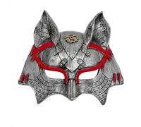 Oidea Demi-masque de loup Steampunk en polyuréthane Accessoire de costume | Construction en polyuréthane, motif loup argenté et doré, accessoire de costume demi-visage pour événements pour adultes et