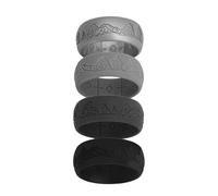Oidea Ensemble de bagues en silicone pour homme : multicolore, 8,5 mm de large, 2,1 mm d'épaisseur, motif montagne et arbre, design ergonomique, respirant, alliances en caoutchouc
