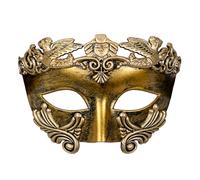 Oidea Masque de bal masqué pour homme : masque vintage grec, guerrier romain, fantôme de l'opéra, masque vénitien d'Halloween, mardi gras, carnaval, bal de promo, masque doré antique