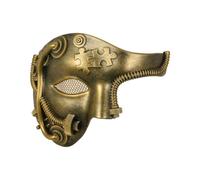 OIDEA Masque Steampunk à Engrenages Argent pour Homme | Masque Demi-visage Steampunk avec Engrenages et Puzzle, Métal Vieilli, Décoration pour Halloween