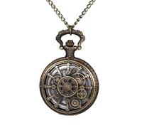OIDEA Montre à Gousset Femme Vintage: Montre de Poche Collier Pendentif en Bronze Antique avec Décor Papillon et Mouvement Quartz Style Rétro Élégant pour Accessoire ou Cadeau