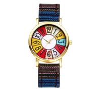 Oidea Montre bohème pour femme : multicolore motif arc-en-ciel bohème hippie montre-bracelet décontractée facile à lire, Couleur-3