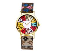 Oidea Montre bohème pour femme : multicolore motif arc-en-ciel bohème hippie montre-bracelet décontractée facile à lire, Couleur-2