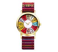 OIDEA Montre Boho Femme Cercle : Montre Analogique à Quartz Bracelet en Cuir Velours Grands Numéros Arabes Facile à Lire, Cadeau Anniversaire Saint Valentin Fête des Mères, Couleur 1