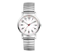 OIDEA Montre bracelet analogique pour femme : bracelet élastique en acier inoxydable, cadran à quartz - 24 heures, chiffres arabes, montre médicale, travail, Bracelet-Argent