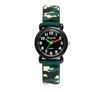 Oidea Montre de sport avec bracelet en silicone souple : motif camouflage militaire, montre analogique à quartz pour homme, facile à lire, cadran arabe, montre d'extérieur cadeau, 1. Vert