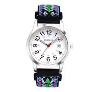 Oidea Montre d'infirmière élastique tressée pour médecine : montre à quartz analogique 12/24 heures, heure militaire, cadran facile à lire, aiguille des secondes, Couleur-5