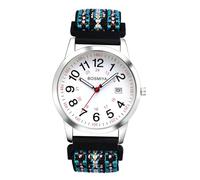 Oidea Montre d'infirmière élastique tressée pour médecine : montre à quartz analogique 12/24 heures, heure militaire, cadran facile à lire, aiguille des secondes, Couleur-6