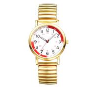 OIDEA Montre d'infirmière pour femme : cadran facile à lire 24 heures, pulsomètre, montre médicale, bracelet élastique, montre analogique, doré