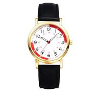 OIDEA Montre d'infirmière pour femme : montre médicale 24 heures avec bracelet en cuir, Noir 1