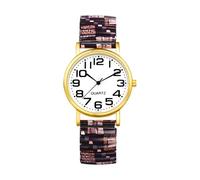 OIDEA Montre élastique Boho pour femme : Montres rondes à quartz analogique pour femme Échelle grands chiffres arabes clairs et faciles à lire Bracelet en alliage - Pour loisirs, affaires cadeaux