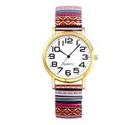 OIDEA Montre Femme Bracelet Extensible: Montre Bohème Imprimée Élastique Analogique Quartz en Acier Inoxydable et Chiffres Arabes Faciles à Lire - Cadeau Fête des Mères, Anniversaire, Noël