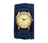 OIDEA Montre Homme Bracelet Cuir:Montre Manchette Analogique Quartz Système 24 Heures Gros Cadran Steampunk Rock Réglable avec Chiffres Arabes Facile à Lire - Cadeau Anniversaire Fêtes des Pères