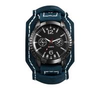 OIDEA Montre Homme Bracelet Cuir:Montre Manchette Gros Cadran Steampunk et Rock Analogique Quartz avec Trois Cadrans Décoratifs Facile à Lire - Cadeau Homme Anniversaire Fêtes des Pères