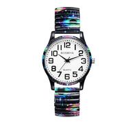 OIDEA Montre homme femme élastique : analogique à quartz, grands chiffres arabes, pour une lecture facile, bracelet d'éléments d'Halloween - cadeau homme femme Halloween Cosplay, mauvais œil