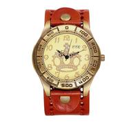 OIDEA Montre Homme Femme Vintage: Montre Bracelet Cuir Analogique Quartz avec Décoration Couronne, Grand Cadran et Bracelet en Cuir Réglable - Cadeau Halloween, Punk, Anniversaire, Noël