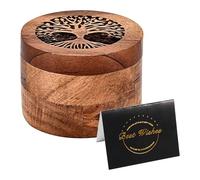 OIDEA Petite Urne Funéraire Bois: Motif Arbre de la Vie Rond Memorial Urne pour Cendres Humaines Médaillon Crémation Bijoux Commémoratif pour Funérailles Amulette