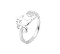 OIDIMS Bague ouverte réglable pour homme et femme - Plaqué argent - Fantôme effrayant - Hypoallergénique - Jolies bagues de déclaration - Accessoires de costume tendance