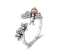 OIDIMS Bague rotative réglable pour femme avec oxyde de zirconium pour soulager le stress - Bijoux apaisants - Cadeau pour fille ou fille, Métal, Zircone cubique