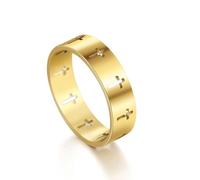 OIDIMS Bagues croisées pour homme et femme en acier inoxydable - Alliance creuse - Prière chrétienne du Seigneur - Bague en croix - Tendance et confortable - Bijoux religieux minimalistes - Cadeau de