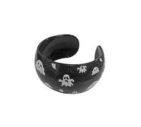 OIDIMS Bracelet manchette large d'Halloween pour femme et homme - En acrylique - Ghost Spider - Main ouverte - Bnad sombre - Mignon - Pour la Toussaint - Festival d'amitié - Accessoire de fête