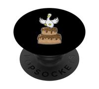 Oie avec gâteau d'anniversaire PopSockets PopGrip Adhésif