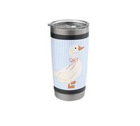 Oie de campagne avec nœud rose Gobelet isotherme en acier inoxydable double paroi