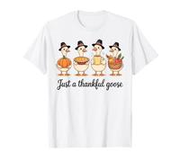 Oie de Thanksgiving drôle Mignon Automne Heureux pèlerin oies T-Shirt