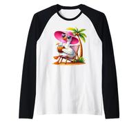 Oie d'été sur Une Chaise de Plage Buvant des Vacances à la Noix de Coco Manche Raglan