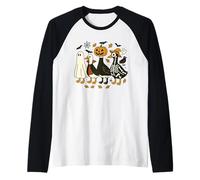 Oie effrayante Halloween Citrouille, fantôme, sorcière, Squelette Manche Raglan