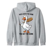 Oie en colère avec Chauve-Souris drôle Dessin animé chaotique Design Sweat à Capuche