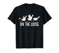 Oie en Liberté Course Drôle Fuite Design De Dessin Animé T-Shirt