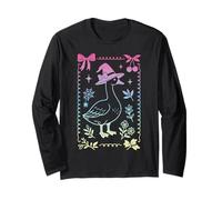 Oie Gothique Chapeau Sorcière Nœud Coquette Pastel Sorcière Manche Longue