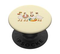 Oie rigolote d'été amusante, animal mignon de vacances à la plage PopSockets PopGrip Adhésif